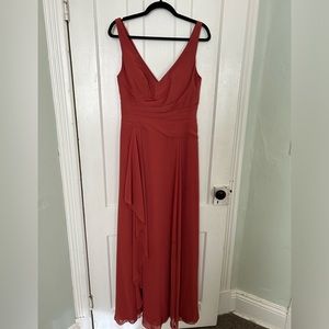Azazie Terracotta Floor-Length Bridesmaid Dress